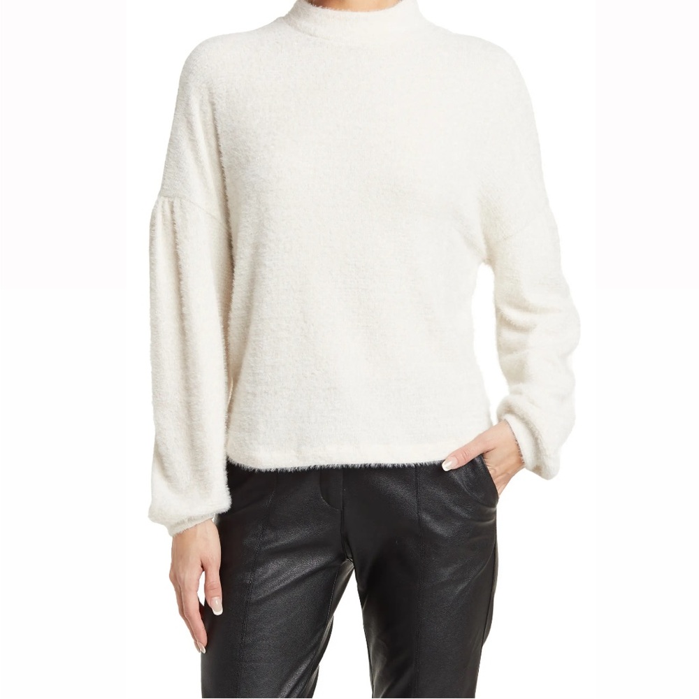 Eyelash Knit Balloon Sleeve Popover Sweater
